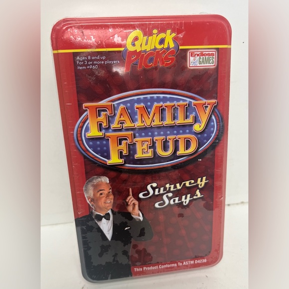 Quick Picks Family Feud Survey Says Travel Size 2008 board game NIB - Picture 1 of 2